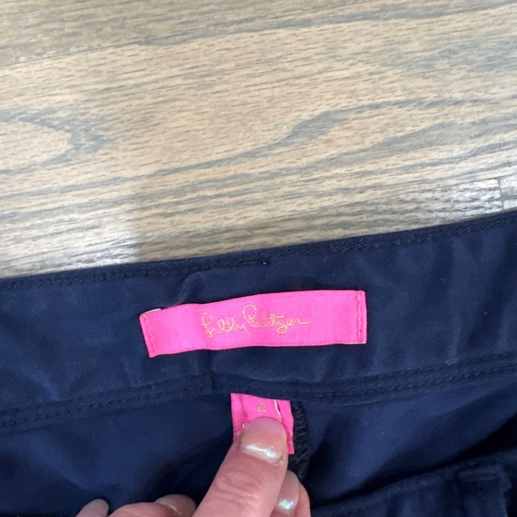 Lilly Pulitzer Navy Blue cotton/rayon slacks Size 4 - Picture 4 of 8